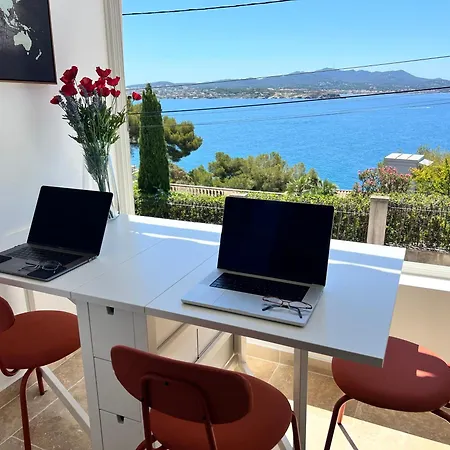 Breathtaking Mediterranean Views From Renovated Cosy Nest, Walk To Portissol And Port * Sanary-sur-Mer